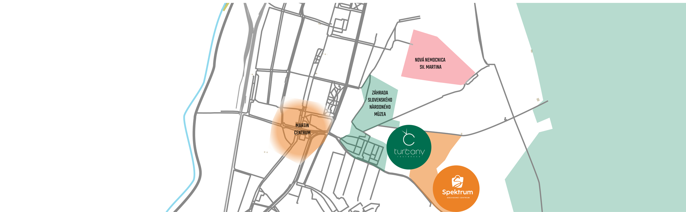 Mapa lokality Turčany v Martine